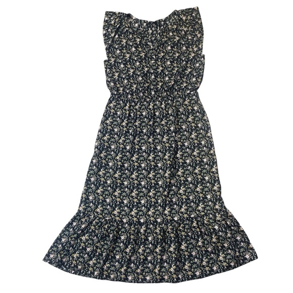 J.Crew Mercantile Black Floral Midi Dress Size Small‎ - Picture 2 of 9